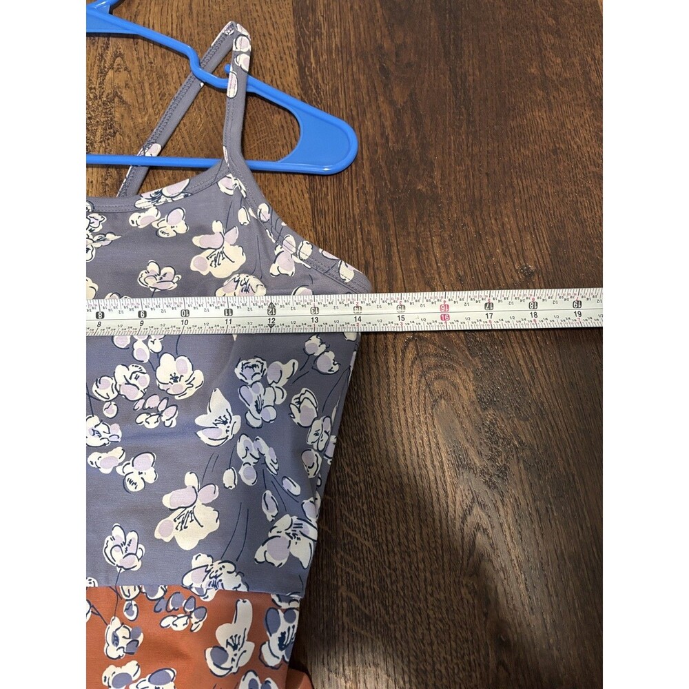 Pact Womens Medium Navy Blue Floral Organic Cotton Maxi Dress Pockets - Picture 8 of 9